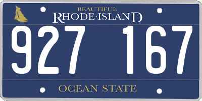 RI license plate 927167