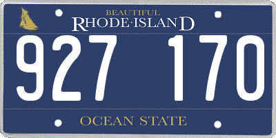 RI license plate 927170