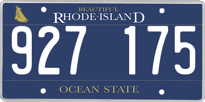 RI license plate 927175