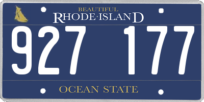 RI license plate 927177