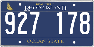 RI license plate 927178