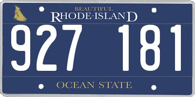 RI license plate 927181