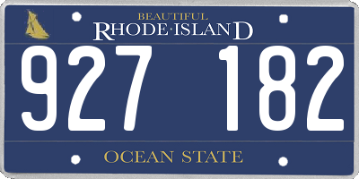 RI license plate 927182