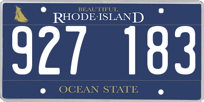 RI license plate 927183