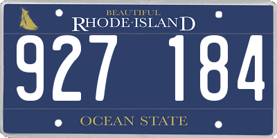 RI license plate 927184