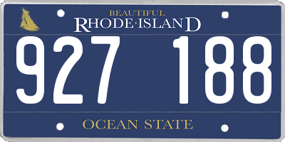 RI license plate 927188
