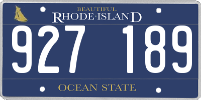 RI license plate 927189
