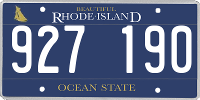 RI license plate 927190