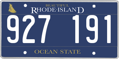 RI license plate 927191