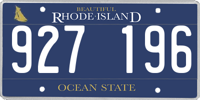 RI license plate 927196