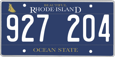 RI license plate 927204