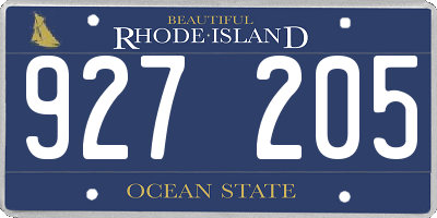 RI license plate 927205