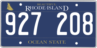RI license plate 927208