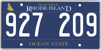 RI license plate 927209