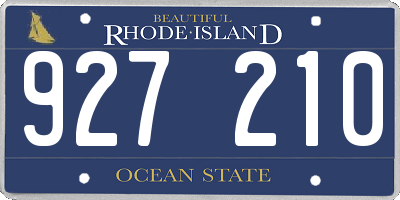 RI license plate 927210