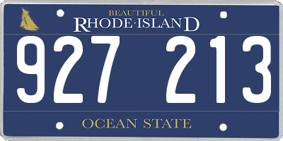 RI license plate 927213