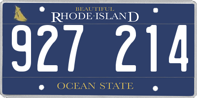 RI license plate 927214