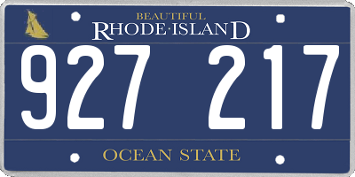 RI license plate 927217