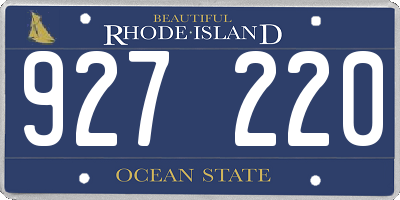 RI license plate 927220