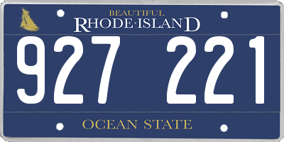 RI license plate 927221