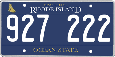RI license plate 927222