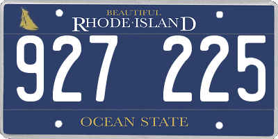 RI license plate 927225