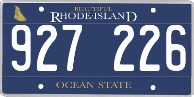 RI license plate 927226
