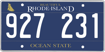 RI license plate 927231