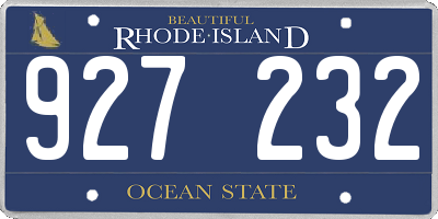 RI license plate 927232