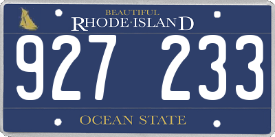 RI license plate 927233