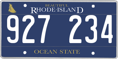 RI license plate 927234