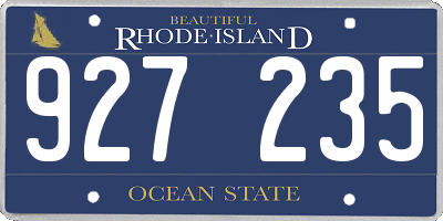 RI license plate 927235