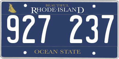 RI license plate 927237