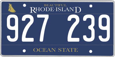 RI license plate 927239