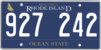 RI license plate 927242