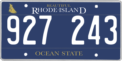 RI license plate 927243