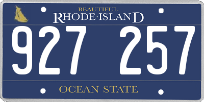 RI license plate 927257