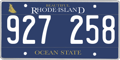 RI license plate 927258