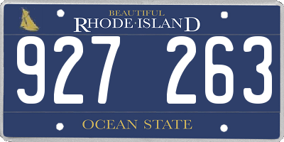 RI license plate 927263