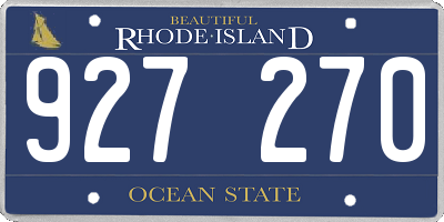 RI license plate 927270