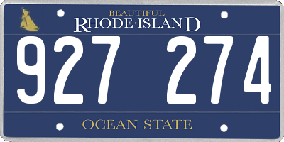 RI license plate 927274