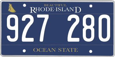 RI license plate 927280