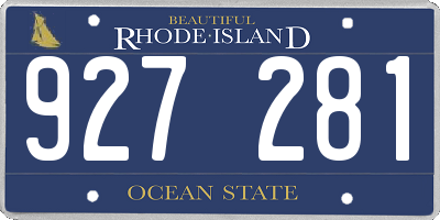 RI license plate 927281