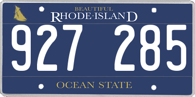 RI license plate 927285