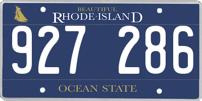 RI license plate 927286