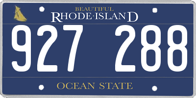 RI license plate 927288