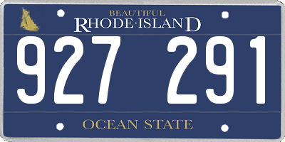 RI license plate 927291