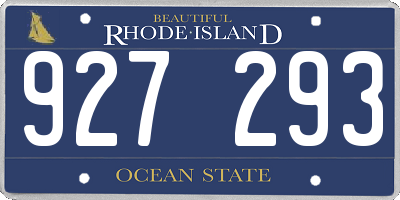 RI license plate 927293