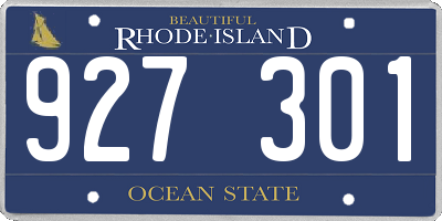 RI license plate 927301
