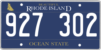 RI license plate 927302